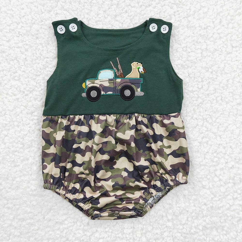 Baby Boys Summer Hunting Camo Rompers: 0-3M