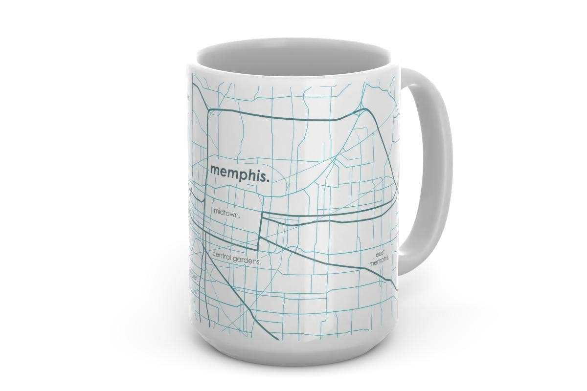 Memphis TN Map 15 oz Ceramic Mug