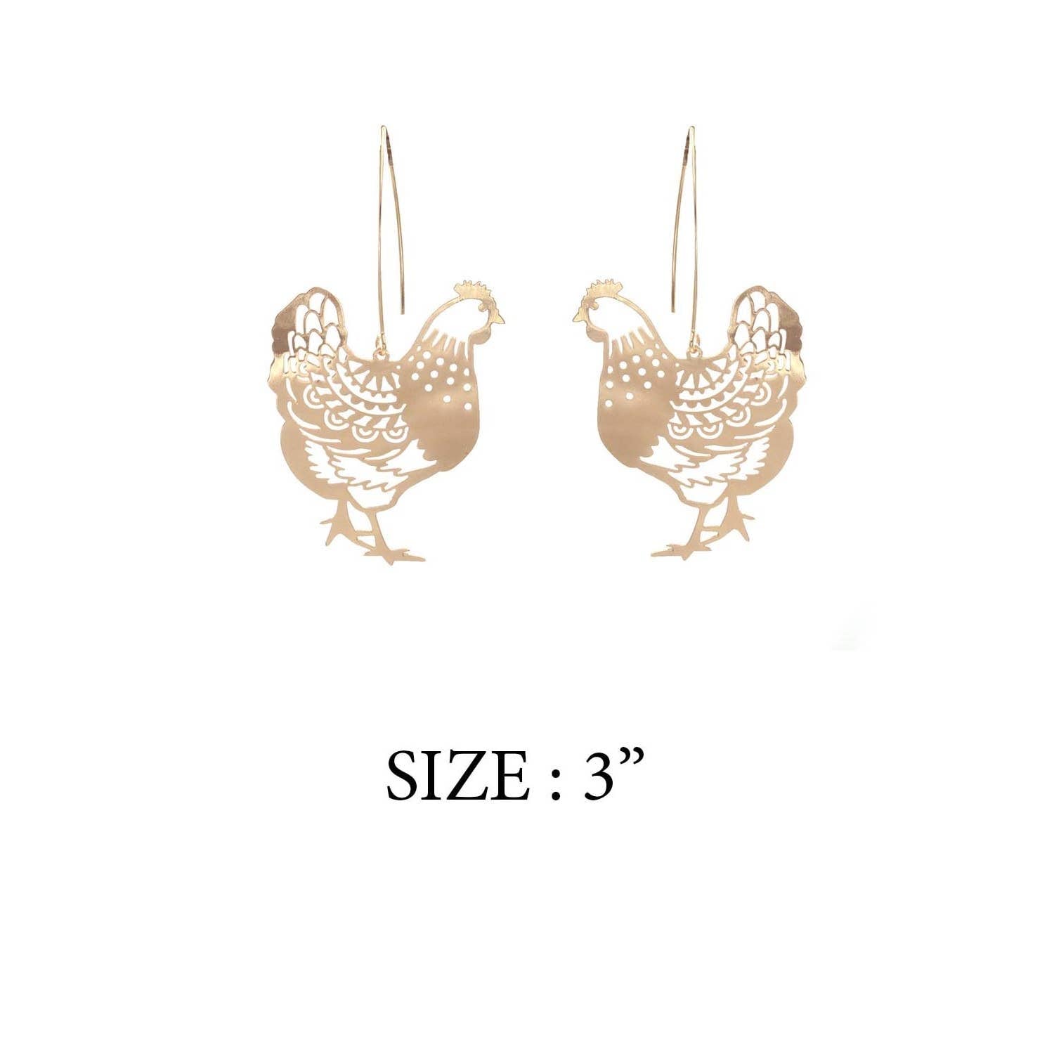 CHICKEN FILIGRE DROP HOOK EARRING