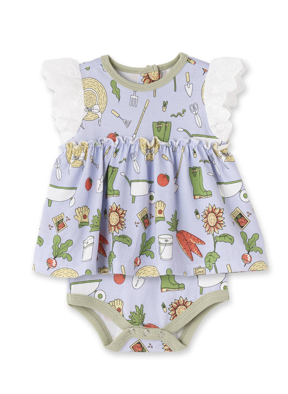 Urban Garden Flutter Sleeve Skirted Bodysuit