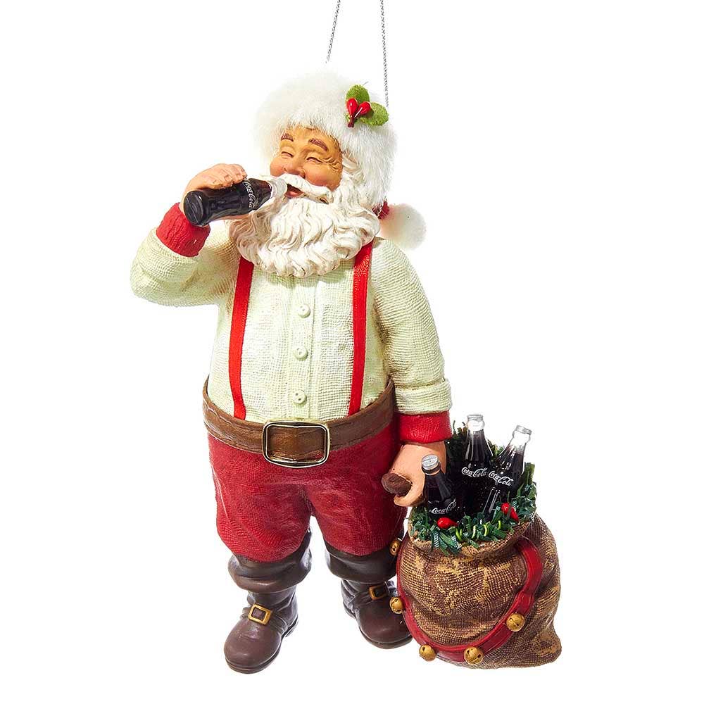 SANTA DRINKING COKE W/SACK &amp; BOTTLES