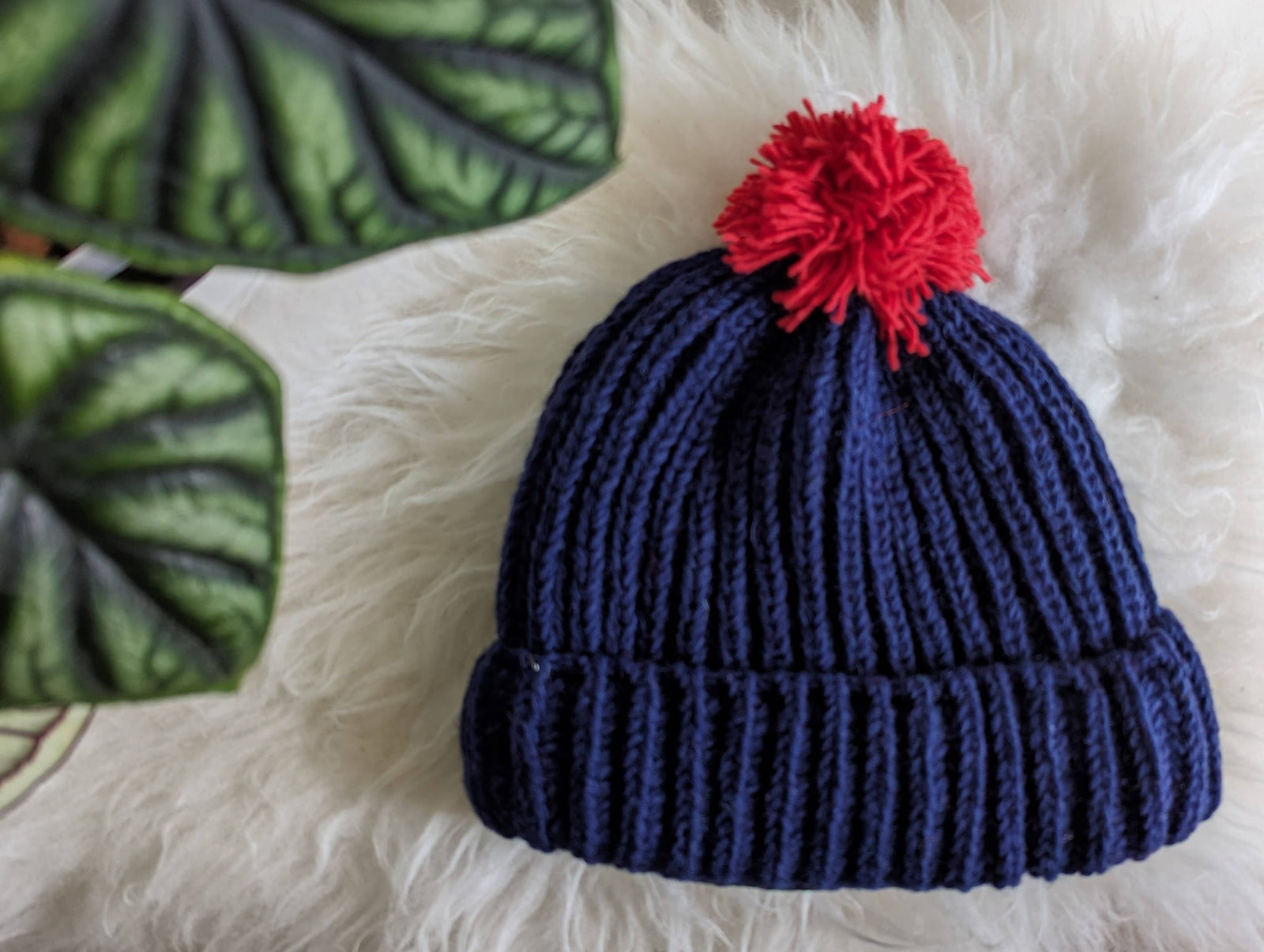 Plain Knit Bobble Hat -
