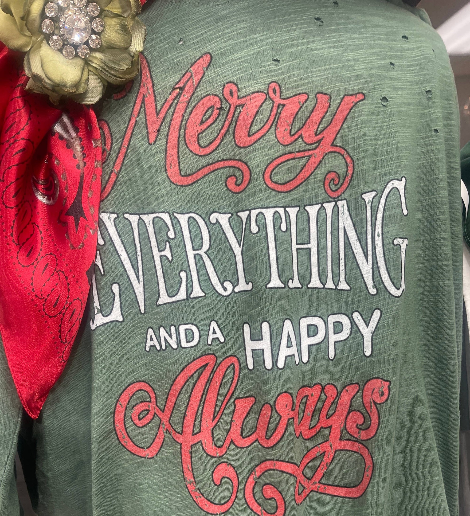 Merry Everything Distressed Shirt: