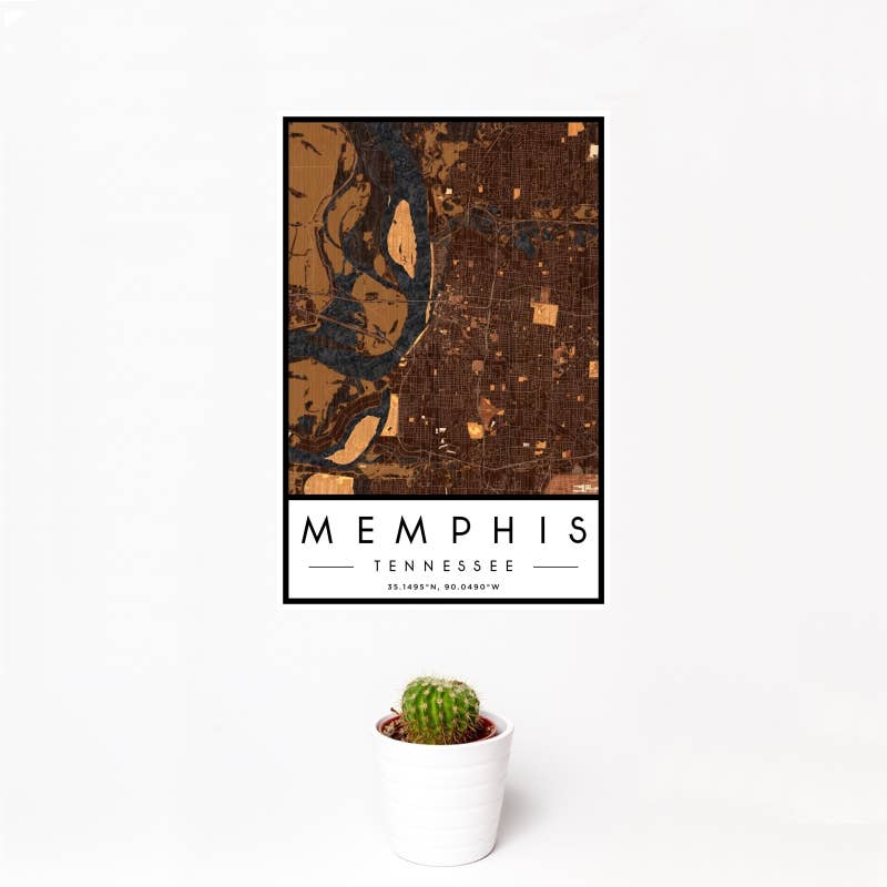 Memphis TN Map Print in Ember