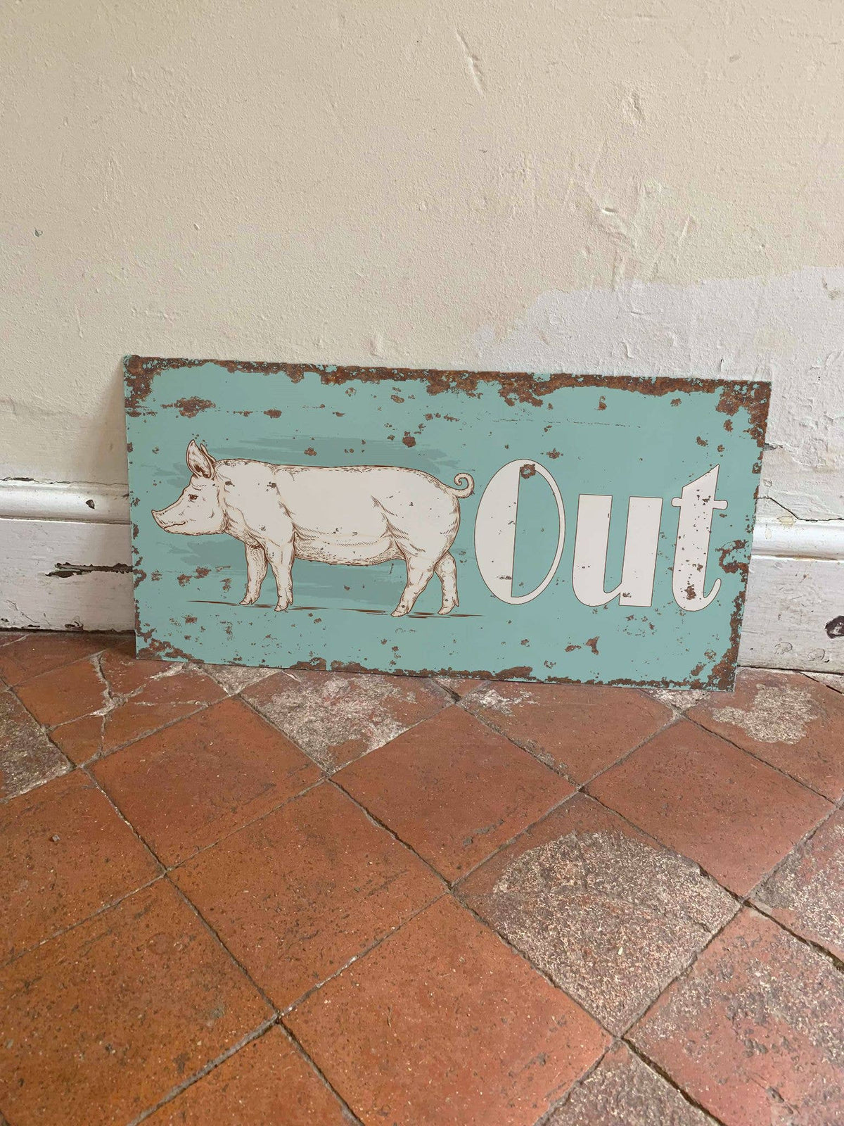 Pig Out   - Kitchen Metal Wall  Sign