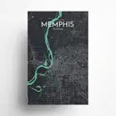 Memphis City Map Poster