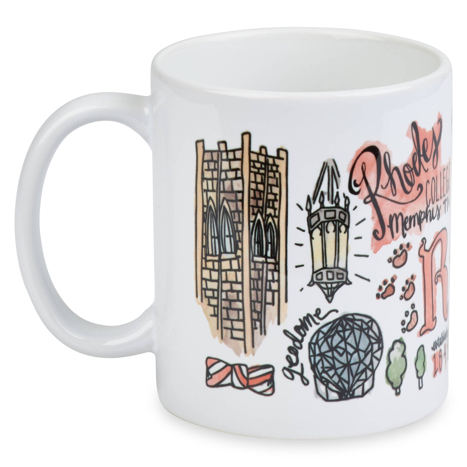 Rhodes College 11 oz Ceramic Watercolor Mug