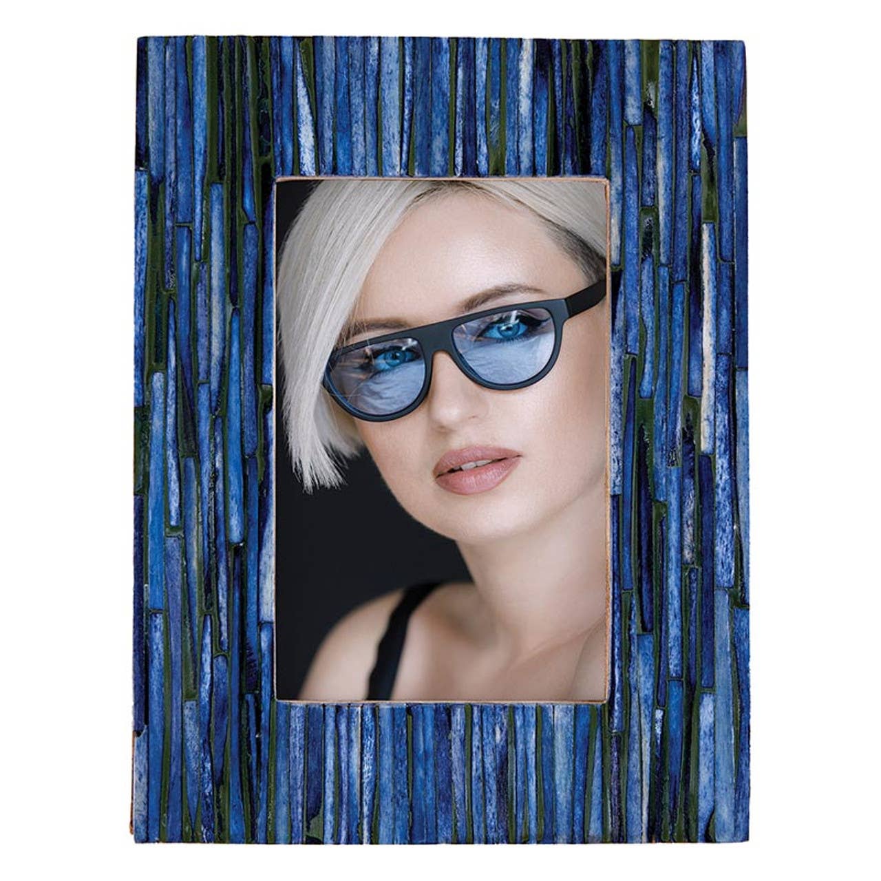 Blue Chiseled Inlaid Frame
