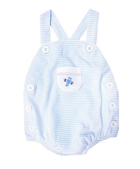 Airplanes Striped Pima Cotton Romper