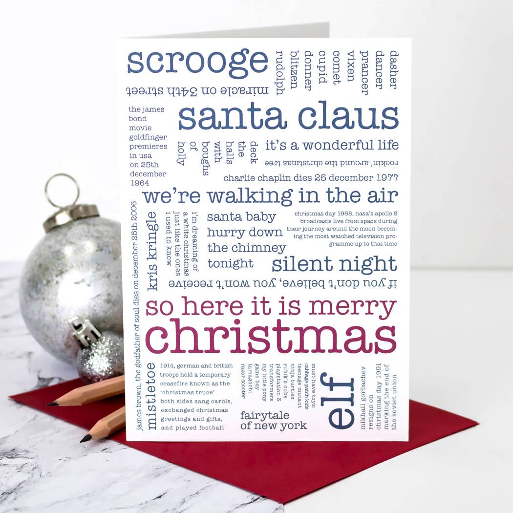 Merry Christmas Collage Greeting Card
