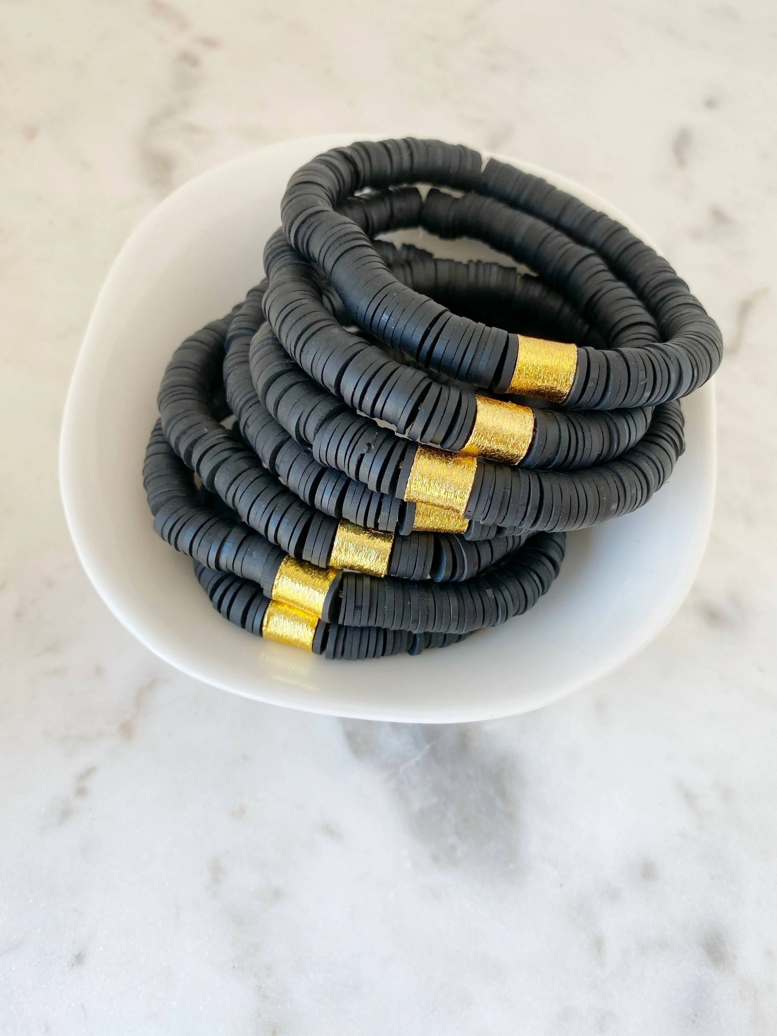 Heishi Color Pop Bracelet "Black "