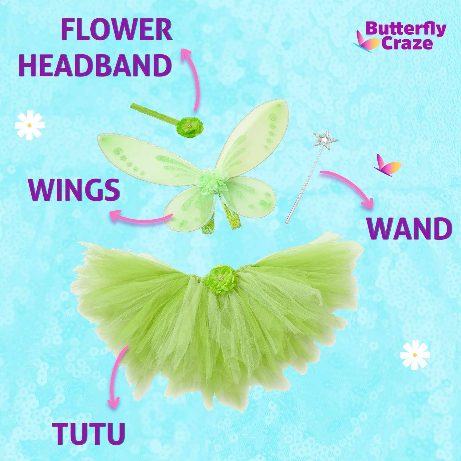 Butterfly Craze Green Tutu Set: M