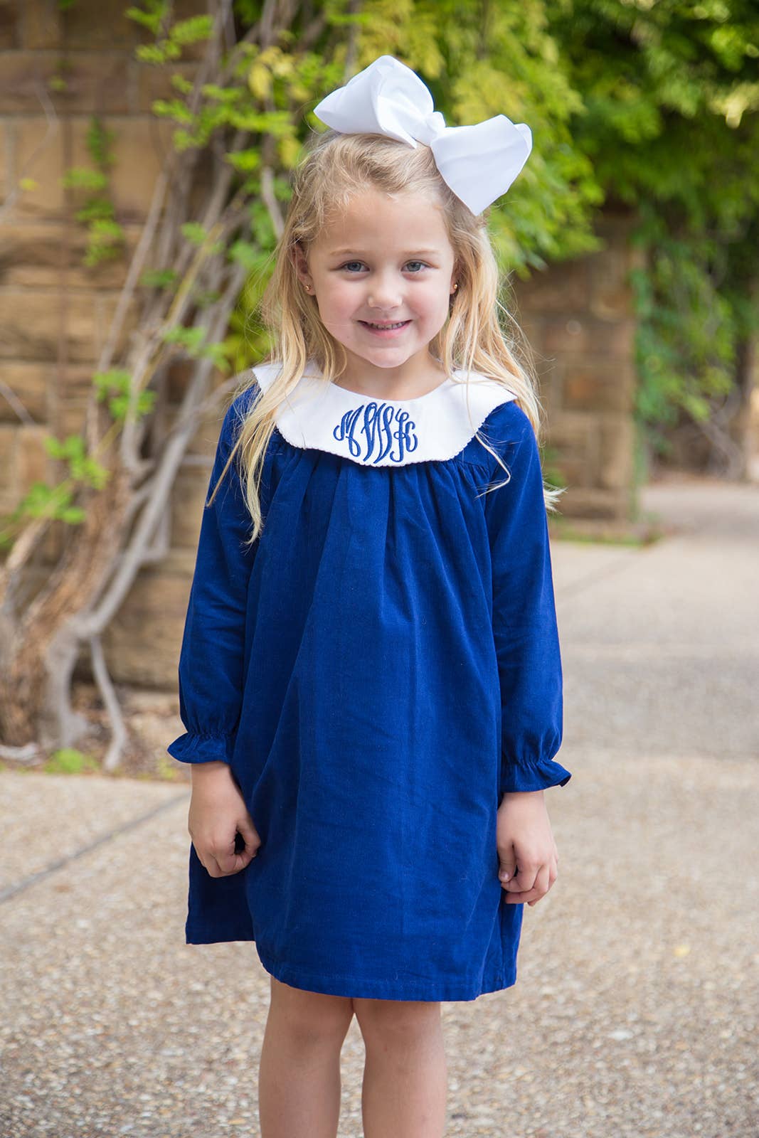 Corduroy Bishop Dress - Navy