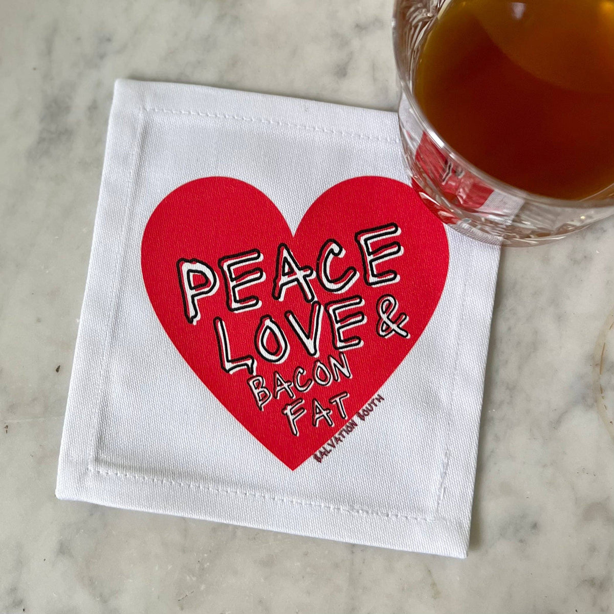 The Peace, Love and Bacon Fat Cocktail Napkin