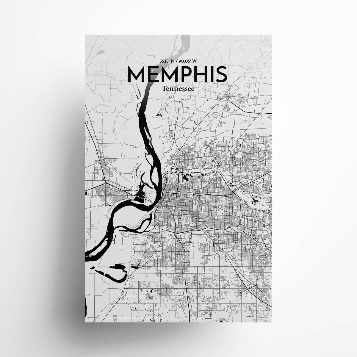Memphis City Map Poster