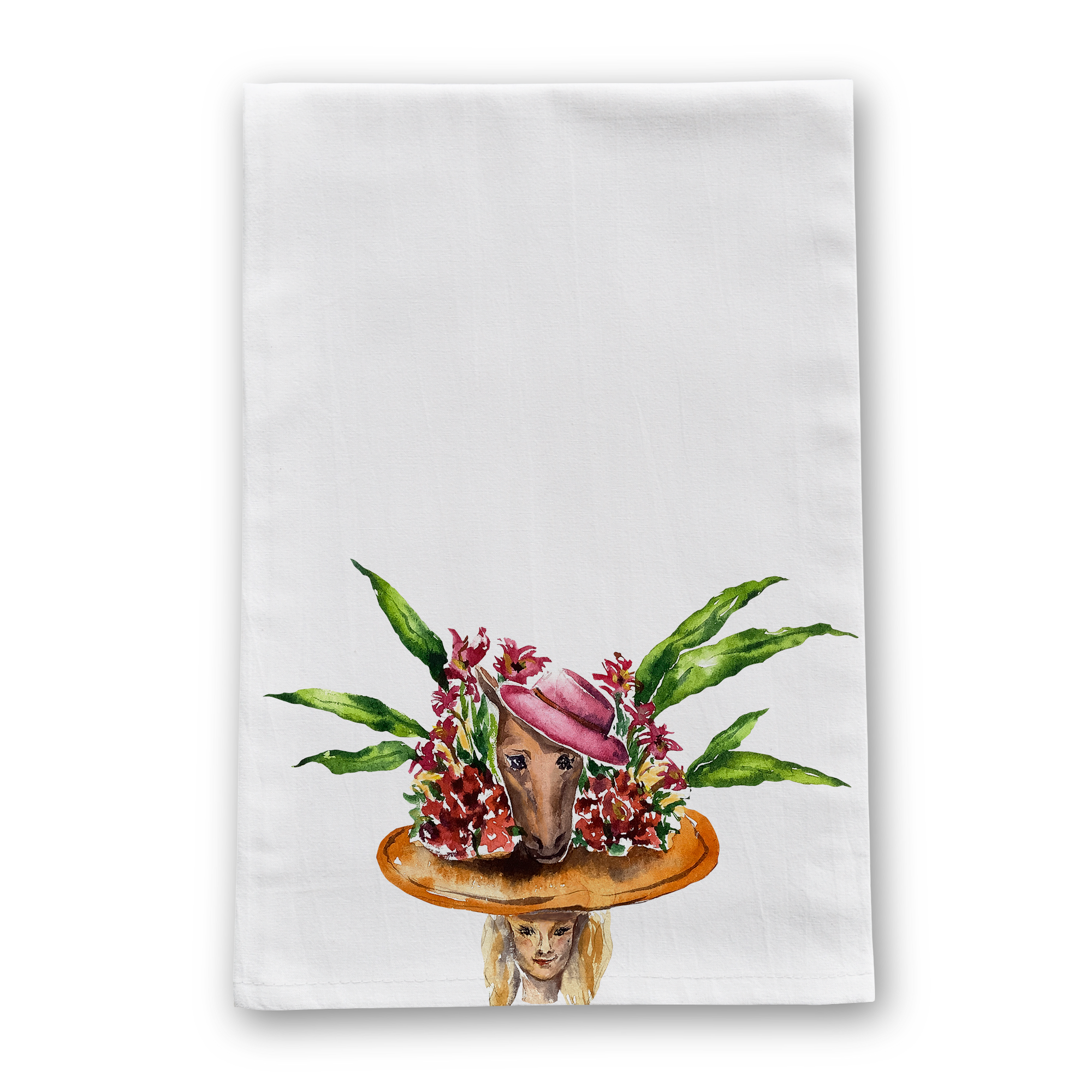 Crazy Horse Racing Derby Hat Tea Towel