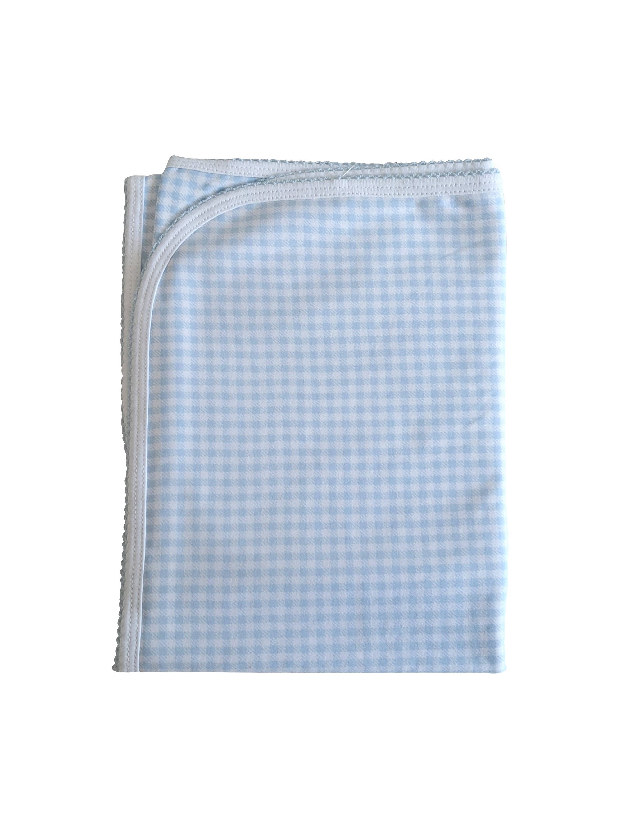 Blue checks Pima Cotton Baby boy blanket