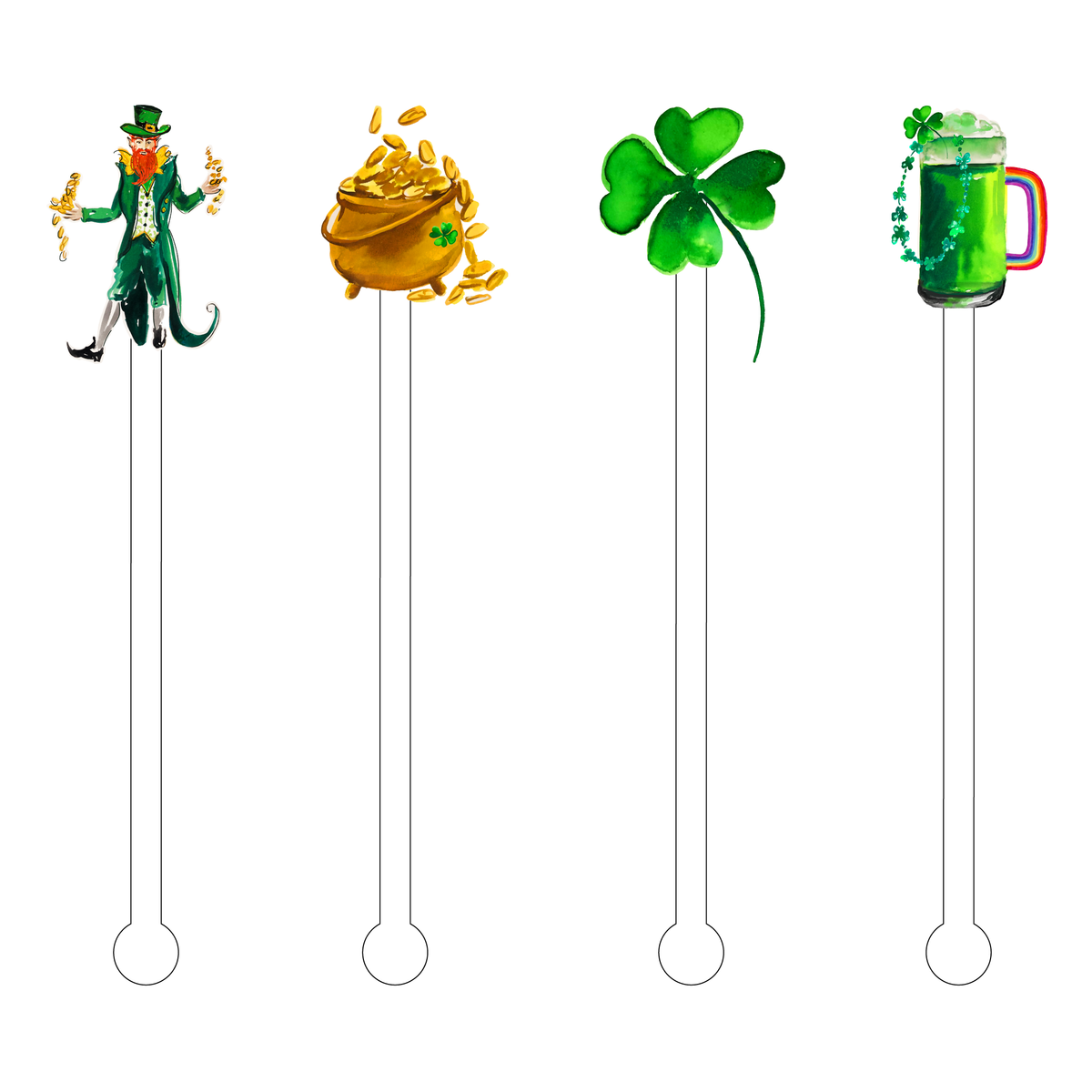 ST. PATTY'S DAY ACRYLIC STIR STICKS COMBO