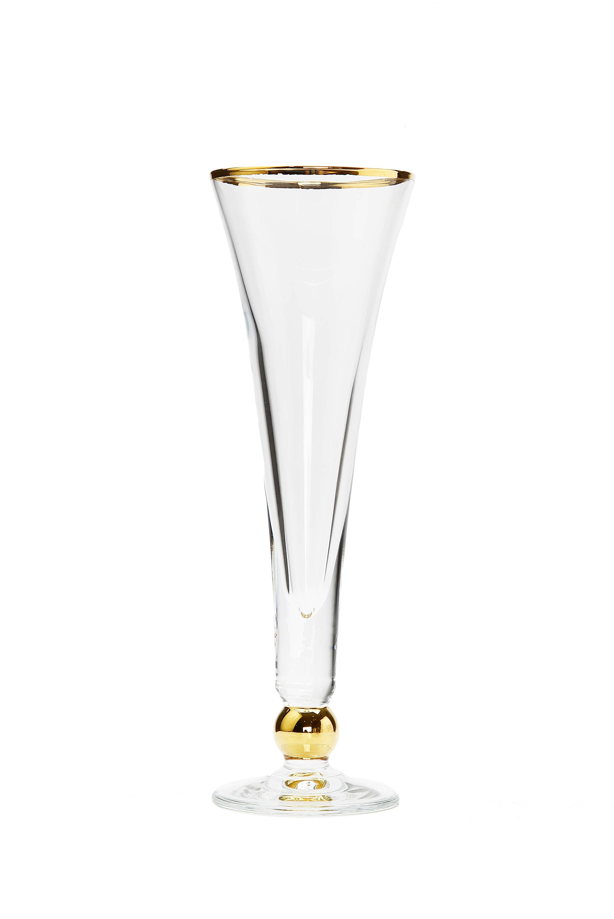 Champagne Flute with Gold Ball and Trim