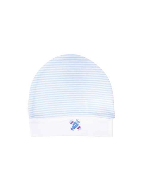 Airplanes Striped Pima Cotton Baby Hat