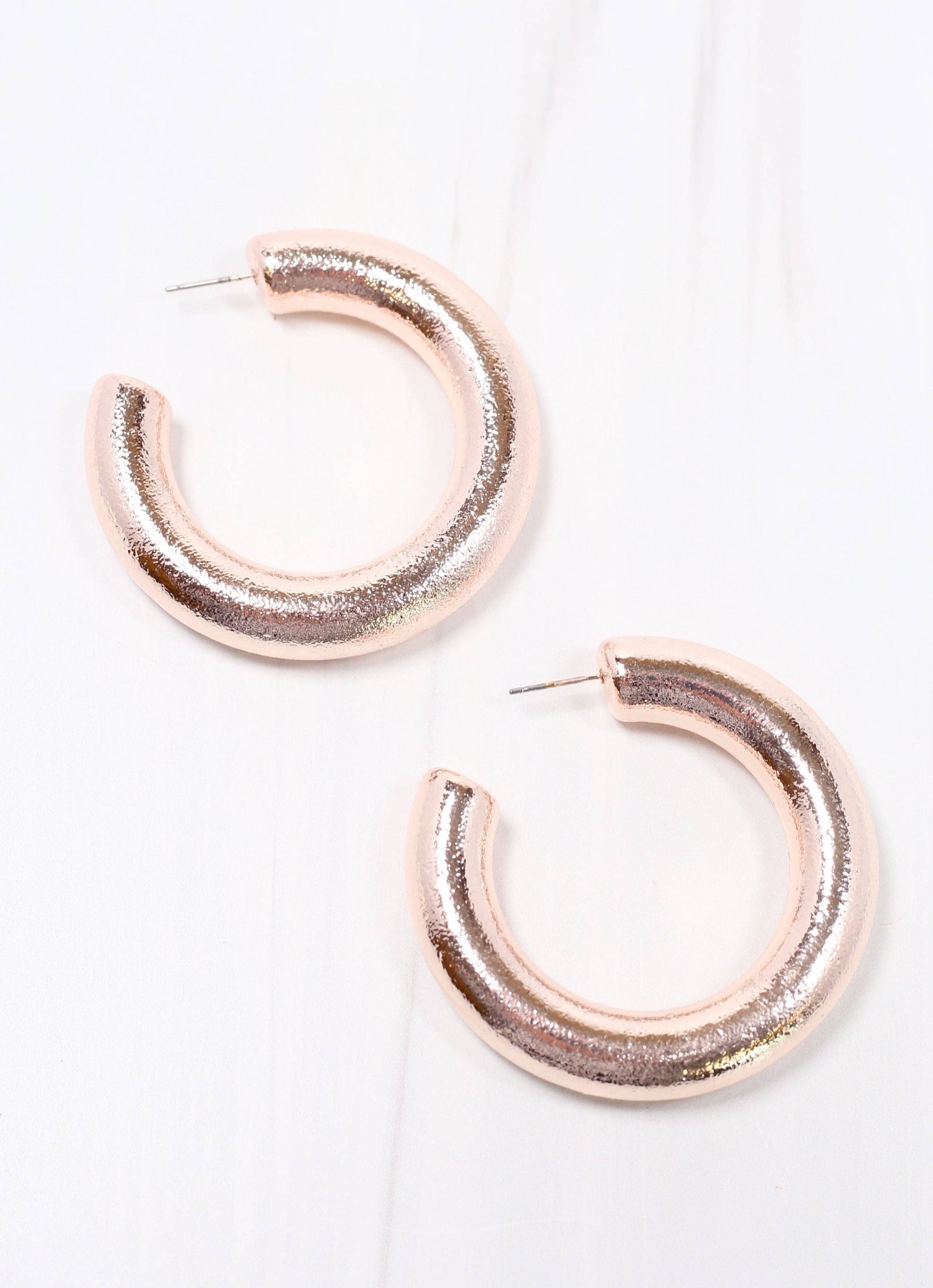 Lowry Textured Hoop Earring ROSE GOLD