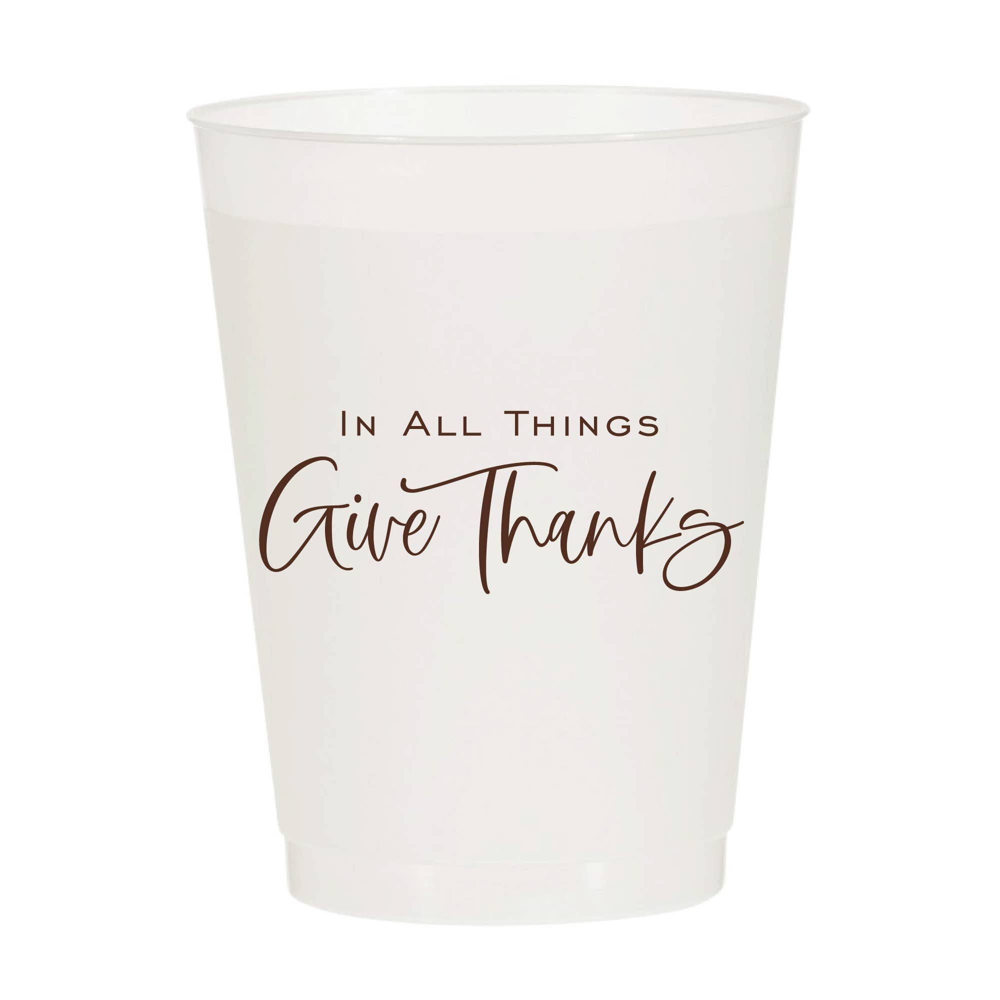 In All Things Give Thanks Thanksgiving- Set of 10 Cups