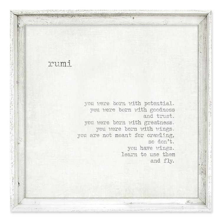 'Rumi Quote' Framed Canvas Wall Art