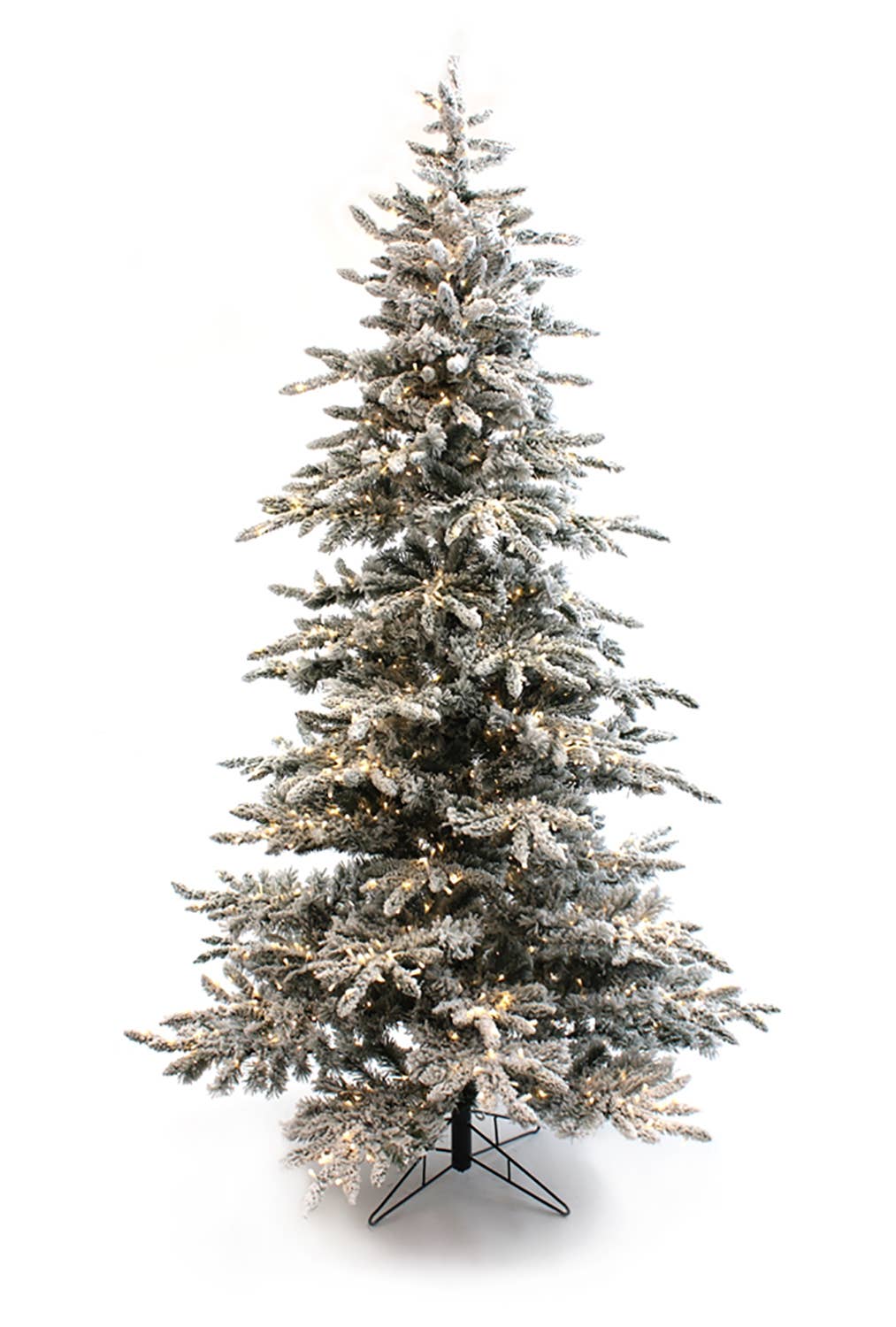 Pre-lit Slim Flocked Christmas Tree with clear LED