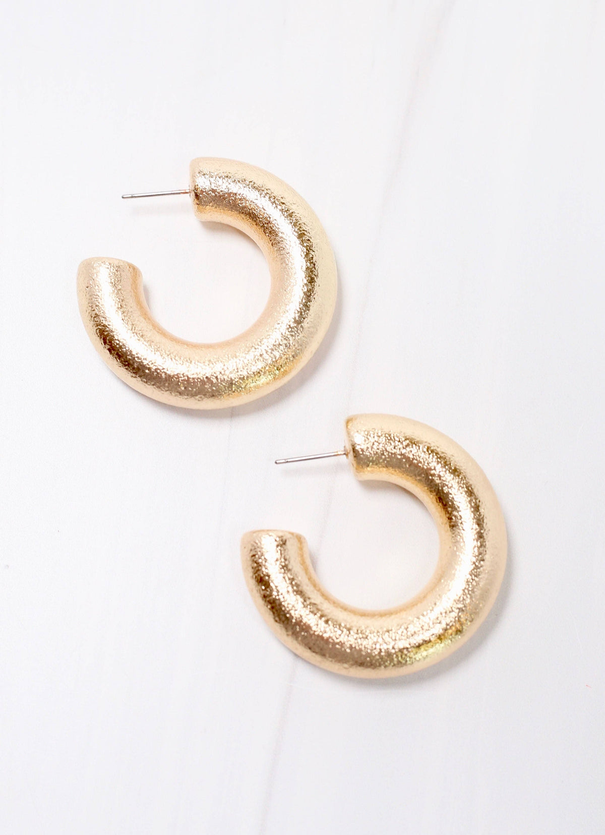 Navarro Textured Hoop Earring SHINY GOLD