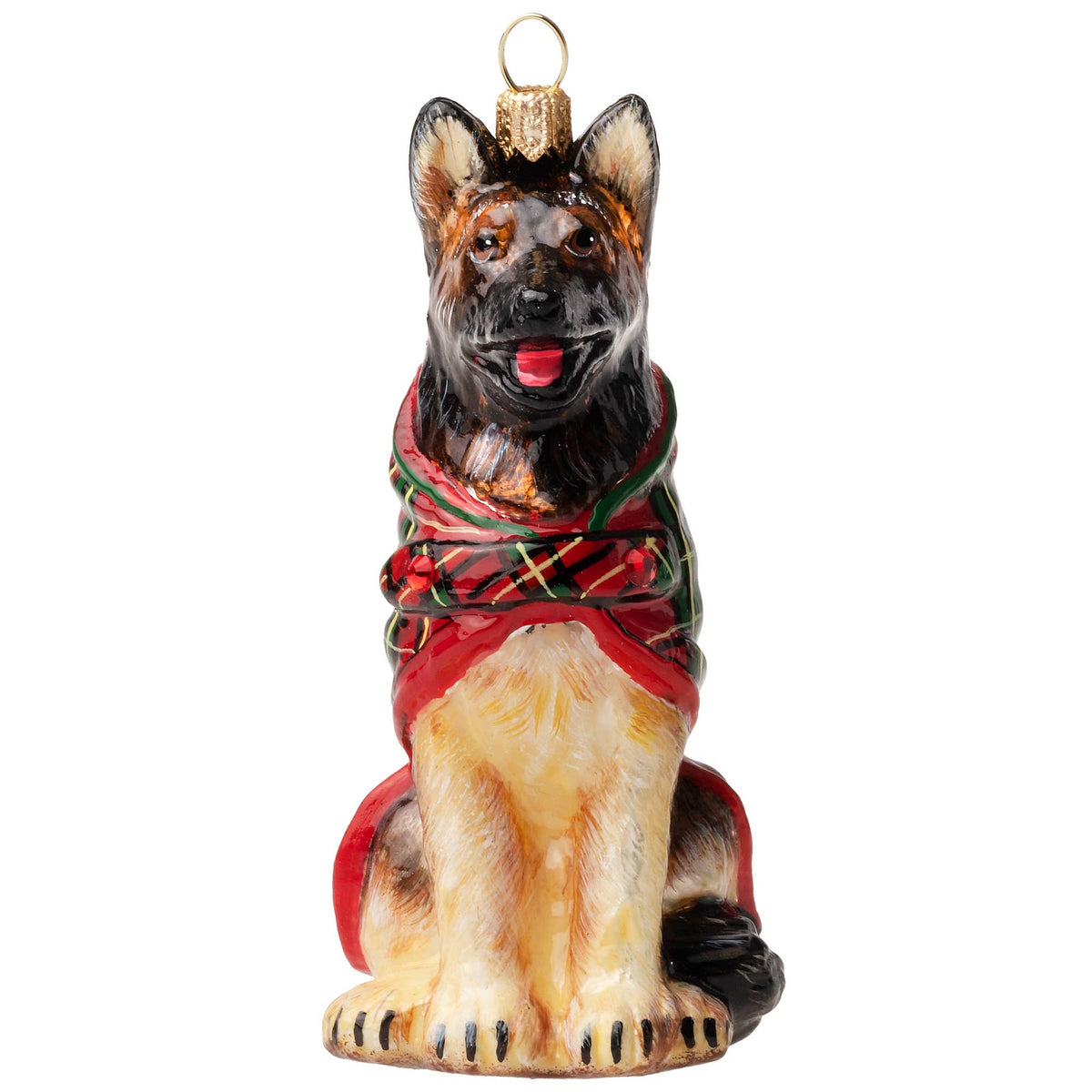 German Shepherd in Tartan Plaid Coat....