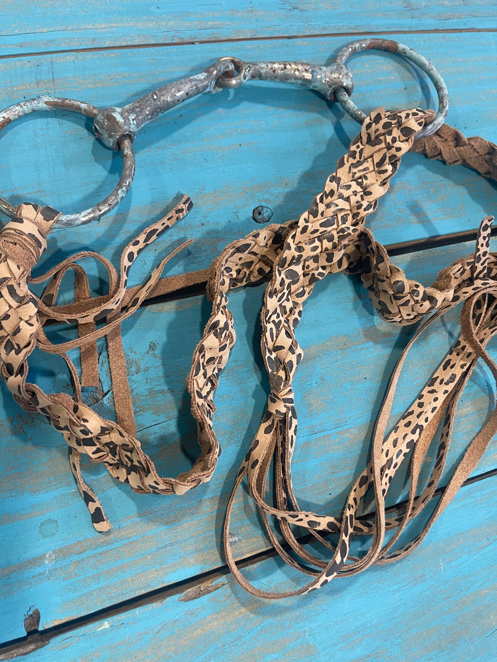 Braided Leather Snaffle Bit Belt