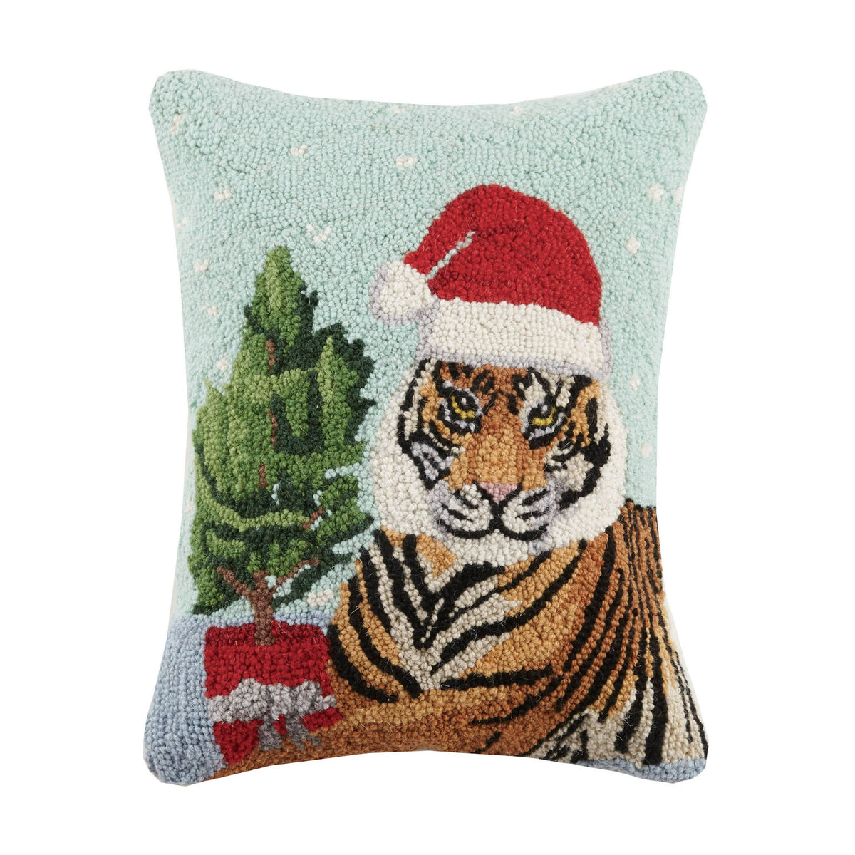 Tiger Santa Hat Hook Pillow - Christmas