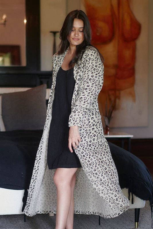 The Linen Robe - Leopard