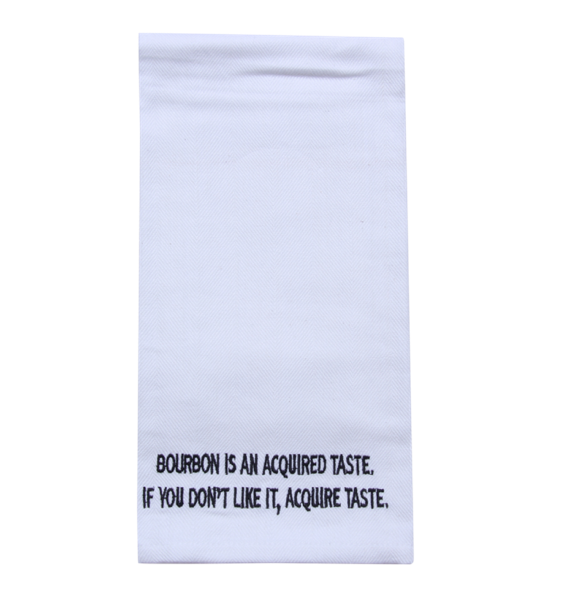 Bourbon Acquired Taste Tea Towel - Bourbon - Whiskey Alcohol