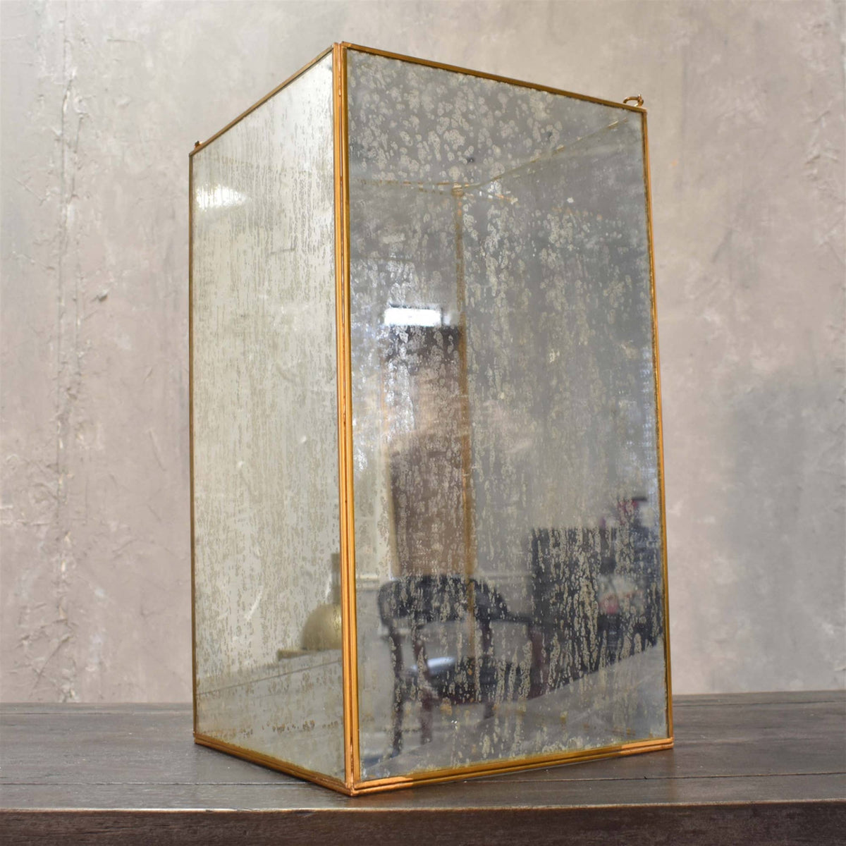 Large Modern Column Lantern with Antique Glass