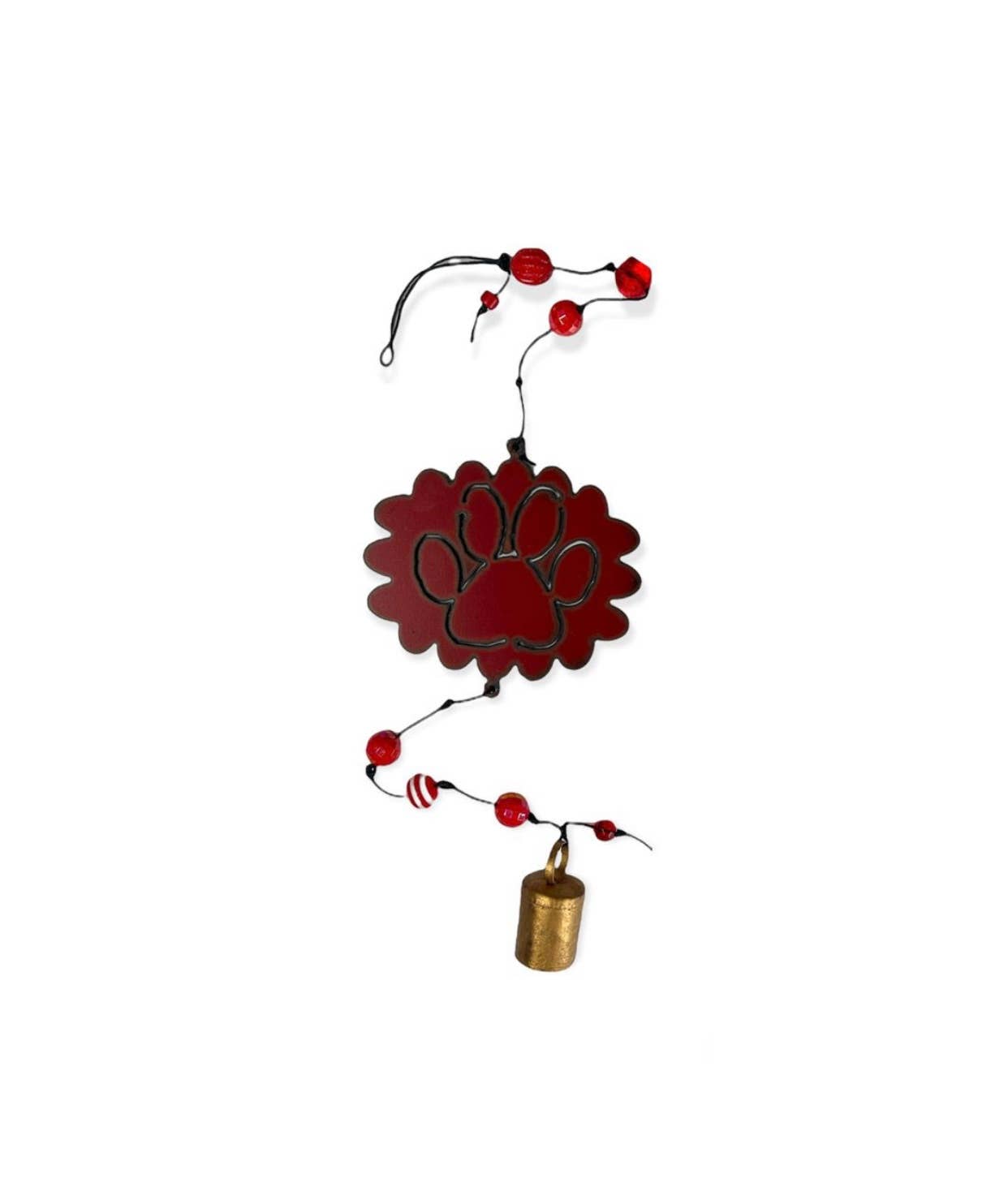 Wind chime- Paw bell mobile beads garden wind chime pet dog cat USA eco
