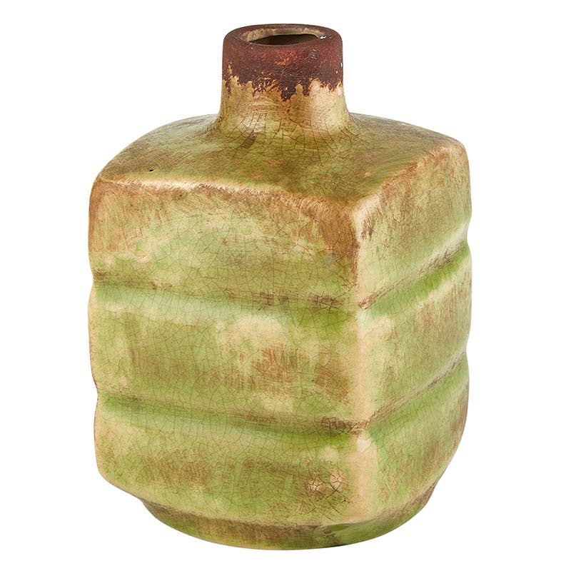 Green Square Vase
