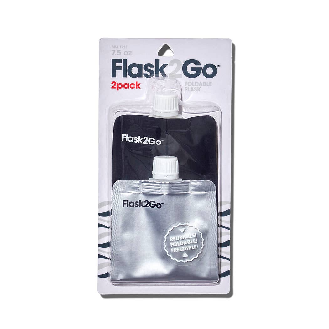 The Foldable Flask - Black/silver 2pk