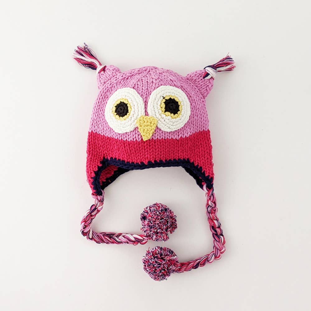 Hoot Owl Beanie Hat SALE: M (6-24 Months)