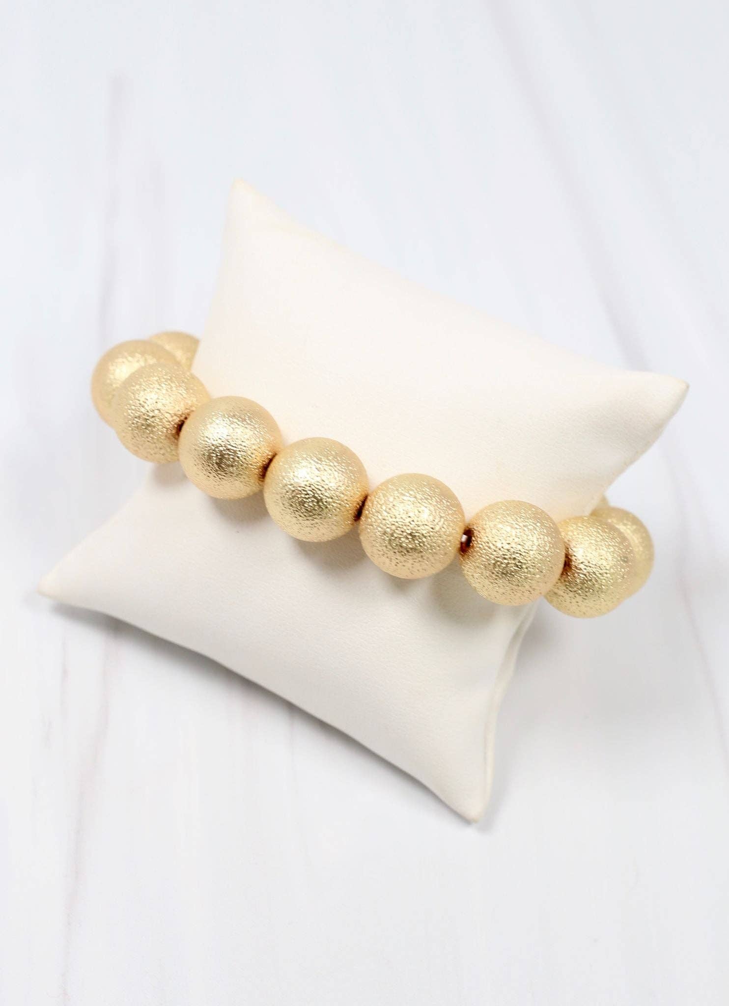 Hollywood Textured Ball Bracelet MATTE GOLD