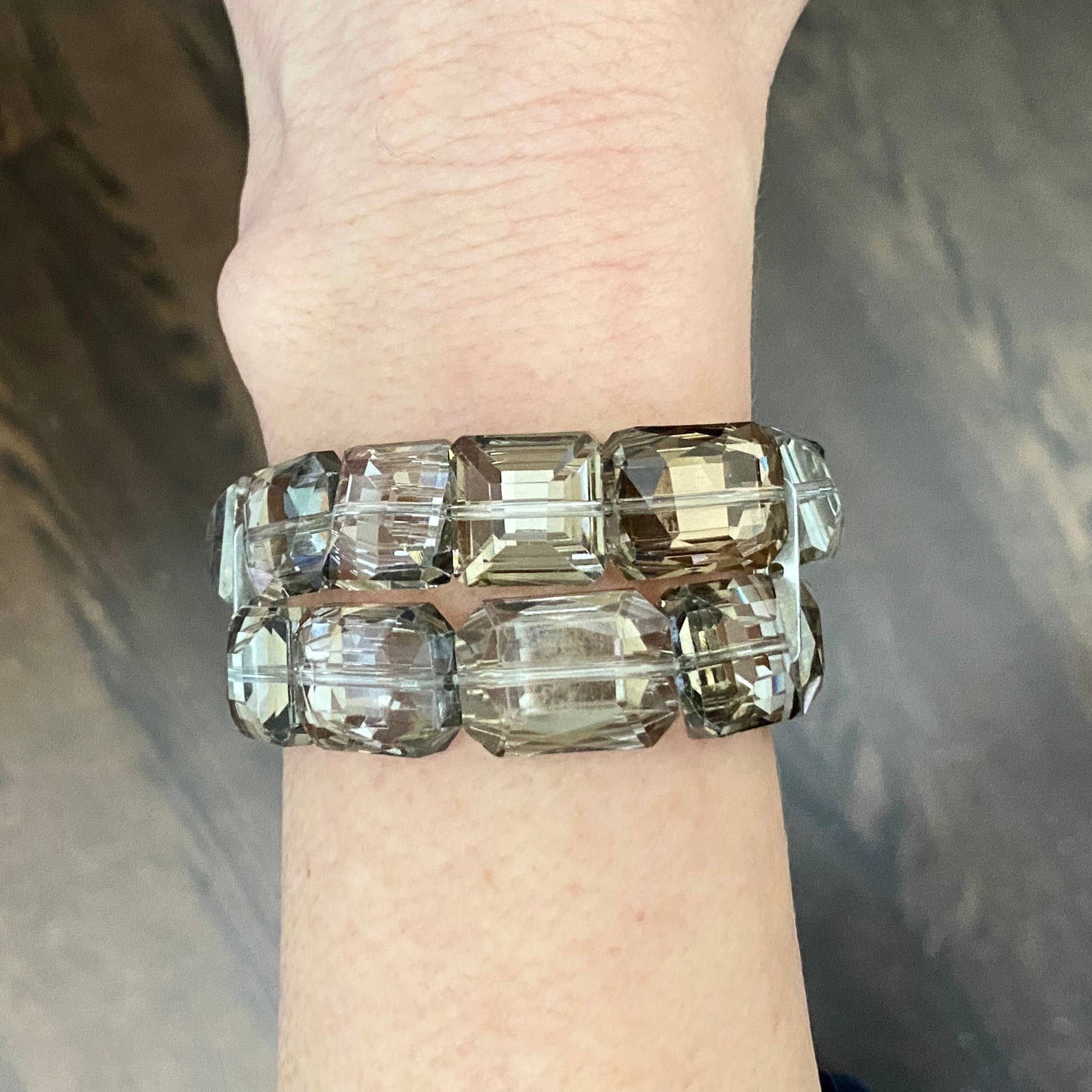 Smokey - Multi Layer Smokey Crystal Stretch Bracelet