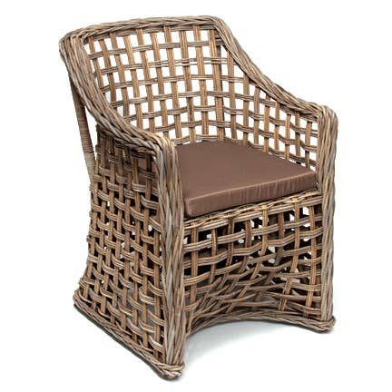 Rattan Arm Chair W / Cushion