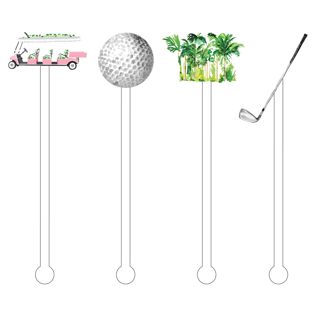GIRLS THAT GOLF ACRYLIC STIR STICKS COMBO