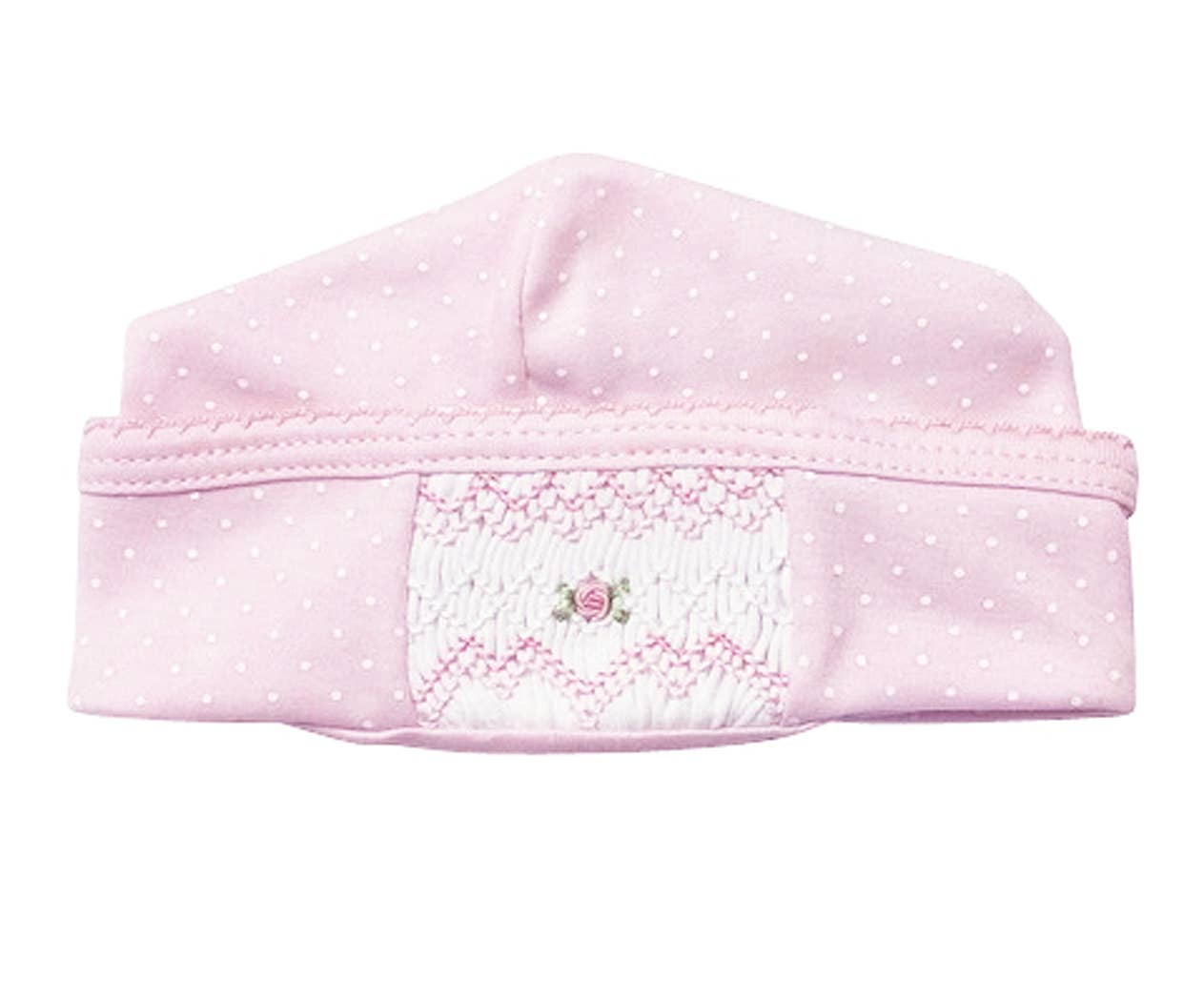 Pink Tiny Dots Baby Girl Smocked Hat Pima Cotton