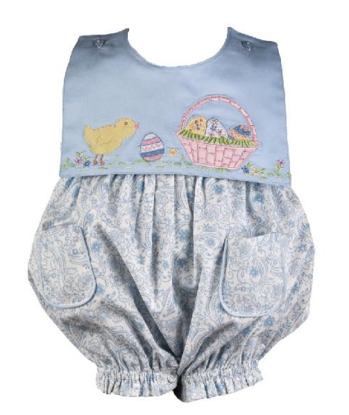 Toile Romper with Chick Reversible Collar