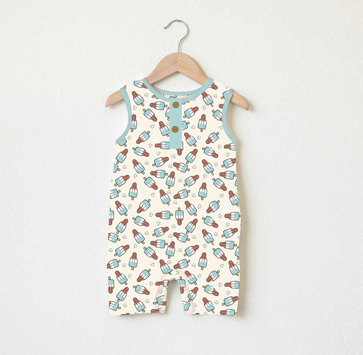 Little Snuggles Bomb Pops - Hank Bamboo Sleeveless Romper