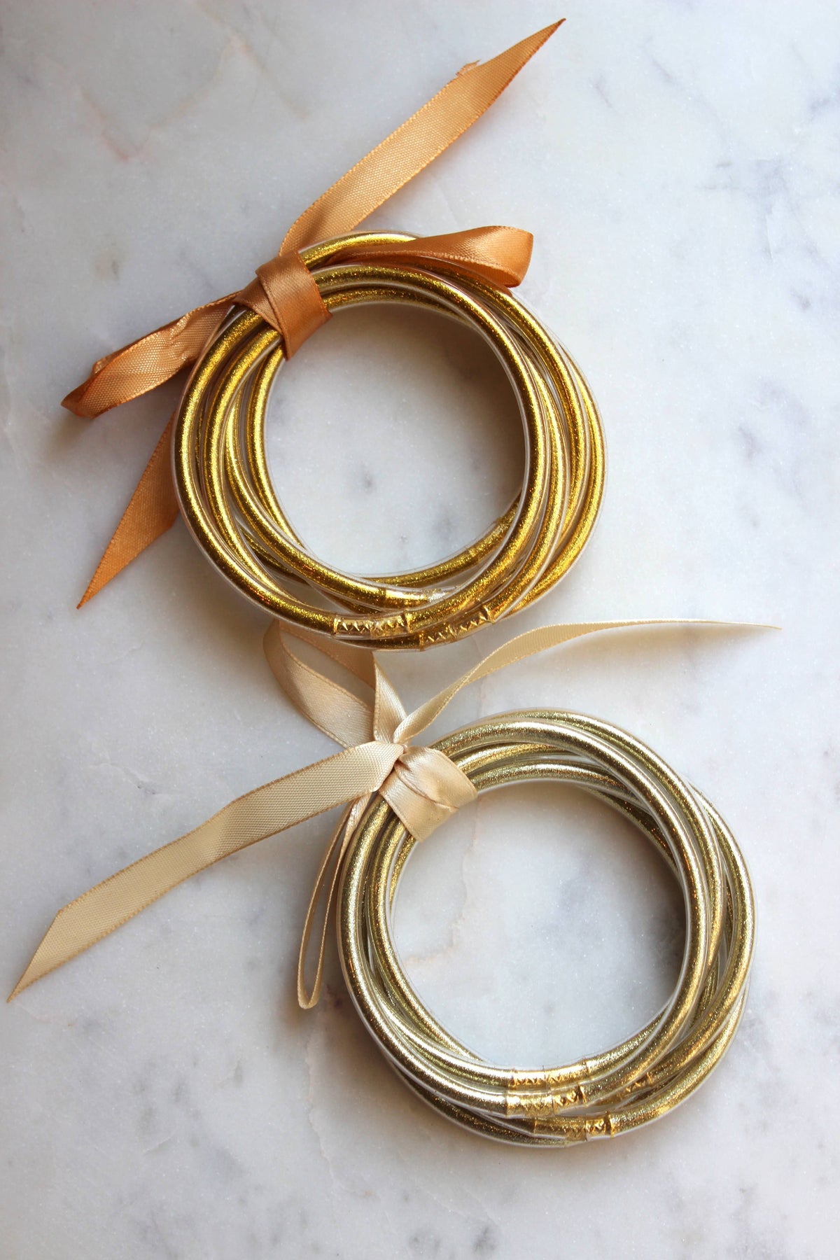 Gold Bangles, Gold Bracelets - set of 5