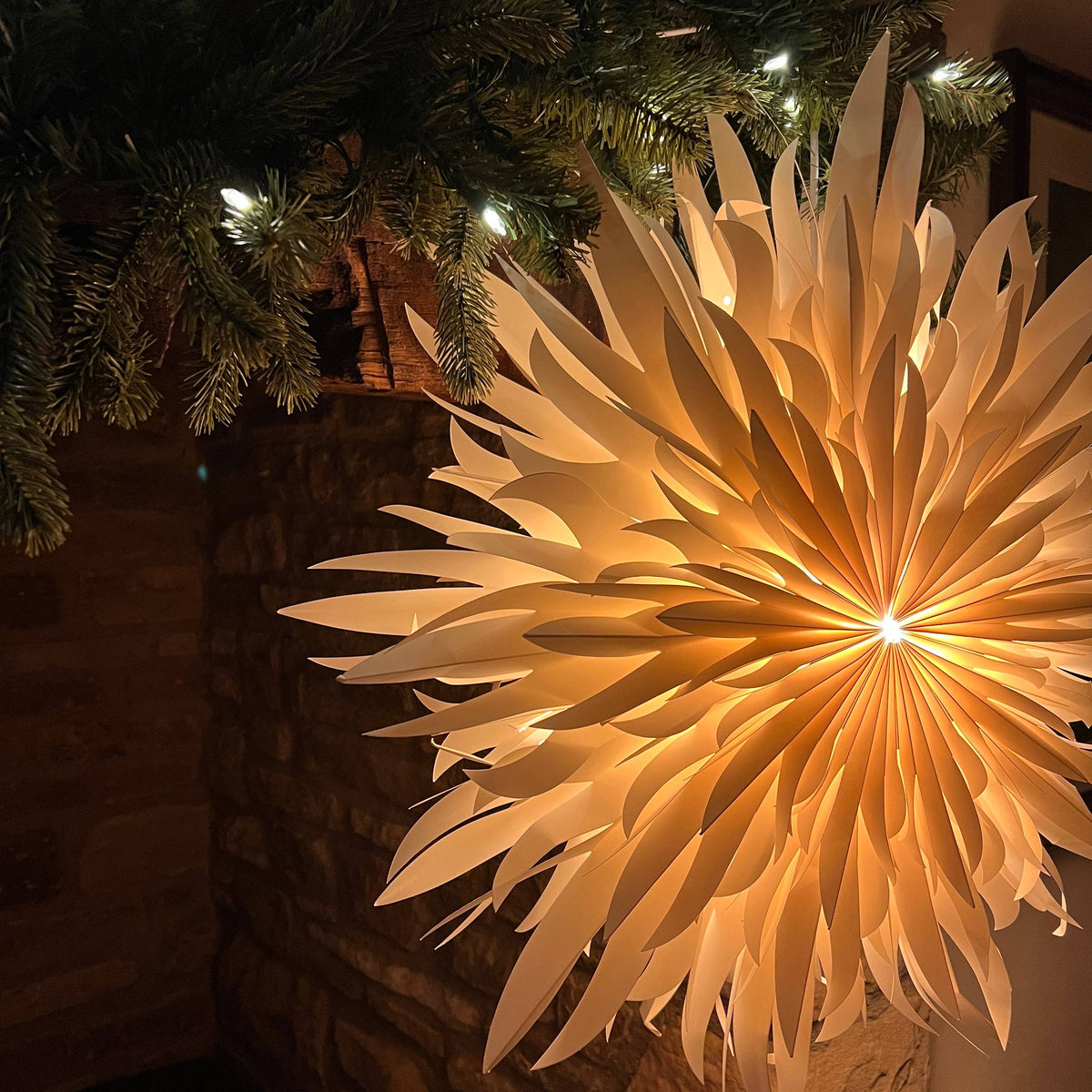 Giant Peony White Paper Wall Decoration - 70cm