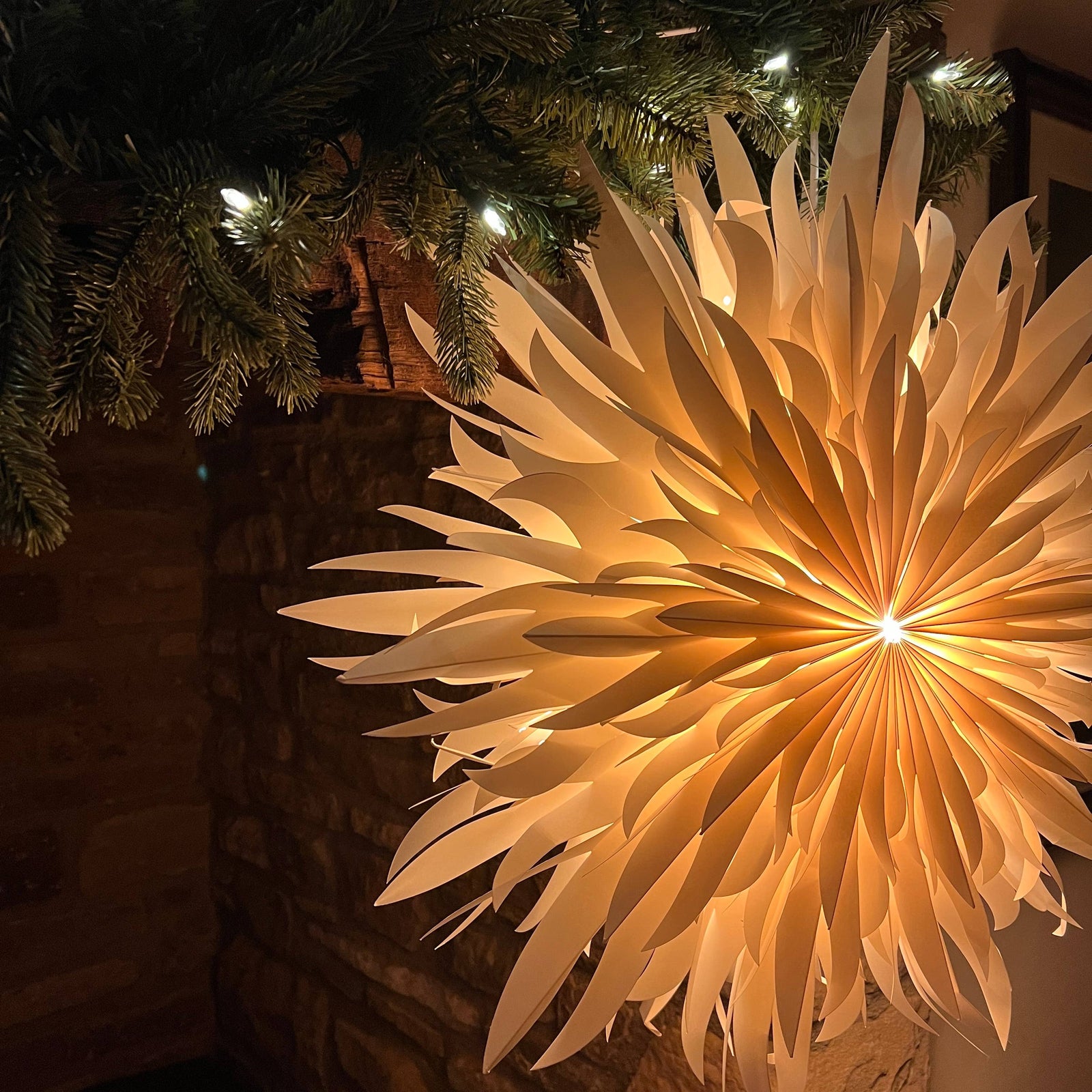 Giant Peony White Paper Wall Decoration - 70cm
