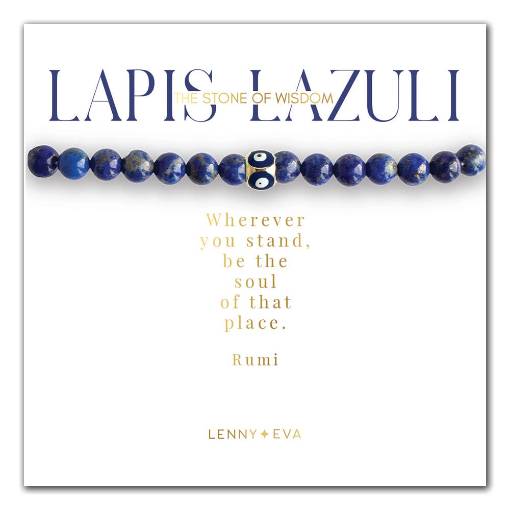 Gemstone Evil Eye Bracelet-Lapis Lazuli